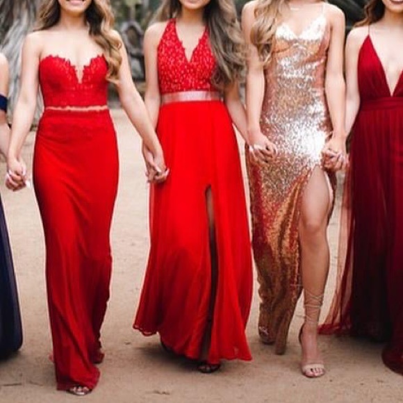 Mori Lee: Red Formal Dress - Picture 4 of 5